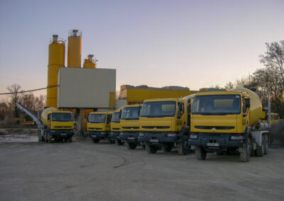 camions boules béton